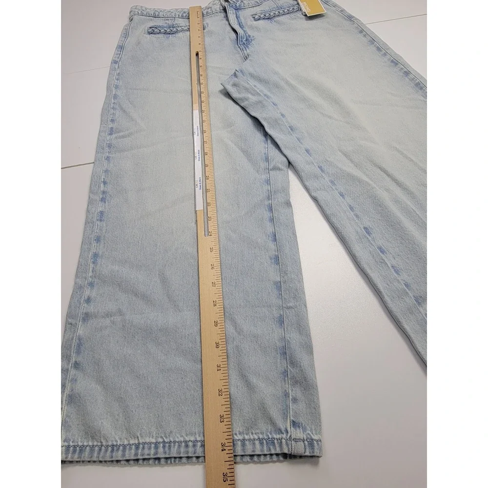 Michael Kors Selma Crop Wide Leg Jeans Women's Size 12 High Rise Light Wash New